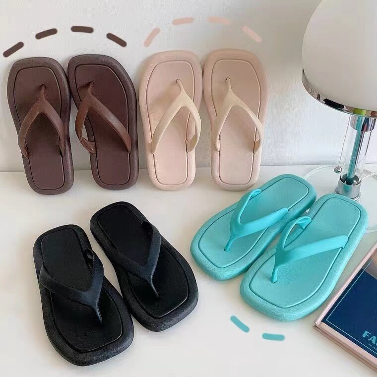 รองเท้าแตะหูหนีบ หนีบพื้นนิ่ม รองเท้าแตะผู้หญิง เนื้อซิลิโคน คลาสสิก 4 สี รองเท้าแตะ แบบคีบ สีสดใส รองเท้าแตะน้ารักๆ รอง