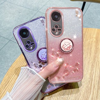 เคสโทรศัพท์มือถือ ยางนิ่ม ลายดอกไม้ ประดับเพชร วิบวับ สําหรับ OPPO Reno 8t 4G 8 Pro 8z 7z 5G