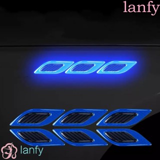 Lanfy สติกเกอร์เทปสะท้อนแสง เพื่อความปลอดภัย สําหรับติดตกแต่งรถยนต์ รถบรรทุก 6 ชิ้น ต่อชุด