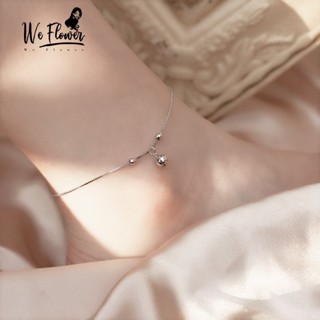 We Flower สร้อยข้อเท้าเงิน S925 จี้กระดิ่ง ขนาดเล็ก หรูหรา เ…