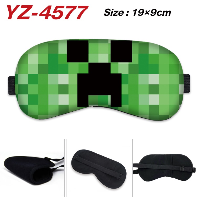 Minecraft หน้ากากปิดตา ลายการ์ตูนเกมกระบะทรายน่ารัก สามมิติ ระบายอากาศ สําหรับผู้ชายและผู้หญิง