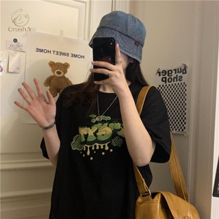 🧡Crush🧡 เสื้อยืด เสื้อยืดสไตล์ฮาราจูกุ เสื้อยืดเกาหลี Y.0012