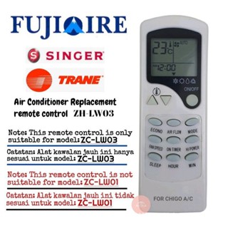 Fujiaire/trane/singer ZH-LW03 รีโมทควบคุมเครื่องปรับอากาศ OEM แบบเปลี่ยน (สามารถใช้ ZC-LW03 ได้)