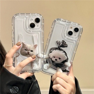 เคสนิ่มทีพียู For iPhone 14 13 12 11 Pro Max 7 8 6 6s X XR XS Max SE 14 Plus เคสนิ่มใสถุงลมนิรภัยกันกระแทกการ์ตูนน่ารัก