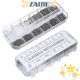 ZAIJIE 1100PCS Eyeglass Repair Kits Tweezer Tiny Screws Sunglasses Repair Tools Watch Clock Spectacle Repair with Micro Screwdriver 5 Pairs Nose Pads Eyewear Repair Stainless Steel