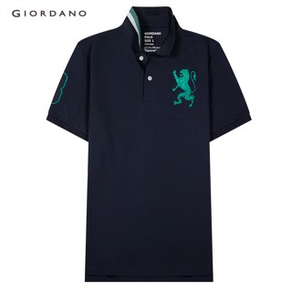 GIORDANO เสื้อโปโลผู้ชาย ปักสิงโต Mens 3D Lion Polo 01012222.