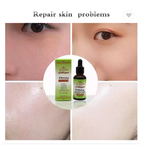 Collagen Skin Care Serum วิตามินซี Hyaluronic Acid Kojic Acid Moisturizing Whitening Facial Serum 30