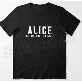 เสื้อยืดคอกลม เสื้อยืดผ้าหนา แขนสั้น ฟิล์มการ์ตูนอนิเมะ Alice in bor