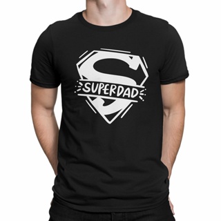 เสื้อยืด ผ้าฝ้าย 100% พิมพ์ลาย Super Dad Fathers Day ของขวัญวันพ่อ สําหรับผู้ชาย