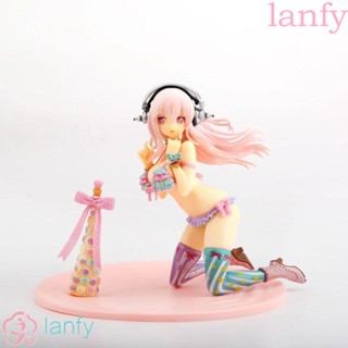 Lanfy ของเล่นโมเดลฟิกเกอร์ฟิกเกอร์ Sonico Pvc ลายการ์ตูน Sonico สีชมพูขนาด 13 ซม.