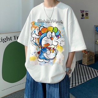 เสื้อยืด Anime Doraemon เสื้อยืดผู้ชายแขนสั้นอินเทรนด์สุดฮอตญี่ปุ่น Cityboy แขนสั้นผ้าฝ้าย