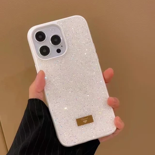 17promax Dazzle Glitter ยี่ห้อโลโก้โลหะสําหรับ iphone 17Air 16 15 14 13 12 11 Pro Max ครึ่งแพ็คซองหนัง 14pro 13pro 12pro Anti-fall กรณี 14 13 12 11 เคสโทรศัพท์