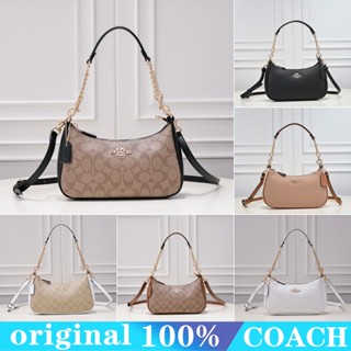 COACH ca548 ca173 ca209 Teri กระเป๋ากล้องมินิ/กระเป๋าไพ่นกกระจอกใต้วงแขน/กระเป๋าสะพายไหล่ผู้หญิง/กระเป๋าโซ่