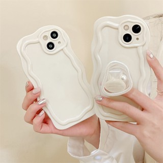 เคสโทรศัพท์มือถือนิ่ม สีพื้น พร้อมขาตั้ง สําหรับ iPhone 14promax Apple 13 12 11