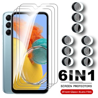 สําหรับ Samsung Galaxy M14 5G 6IN1 ด้านหน้า กระจกนิรภัย ป้องกันหน้าจอ Samsang M 14 SamsungM14 6.6 นิ้ว เลนส์กล้อง ฟิล์มป้องกัน