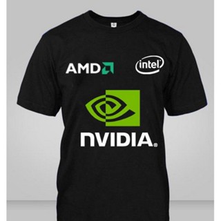 ใหม่【ขาย】เสื้อยืด ลาย Intel Amd Nvidia Lap Gaming แฟชั่นสําหรับผู้ชาย 171366