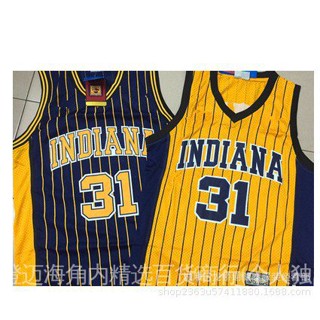 Motion nba walker No. เสื้อกีฬาบาสเก็ตบอล ลายทีม Reggie Miller Jersey Retro SW Version 31 สีเงิน 288723