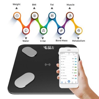 เครื่องชั่งน้ำหนักอัจฉริยะ ดิจิตอล ชั่งน้ำหนักคน เครื่องวัดไขมัน BMI มวลกระดูกกล้ามเนื้อ body