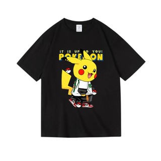 เสื้อ pikachu สกรีนลายสวยงาม เสื้อผ้าแฟชั่น ใส่ได้ทั้งชายหญิง Pokemon Squirtle แขนสั้นคอกลม เสื้อยืด ลายการ์ตูน พร้อมส่ง