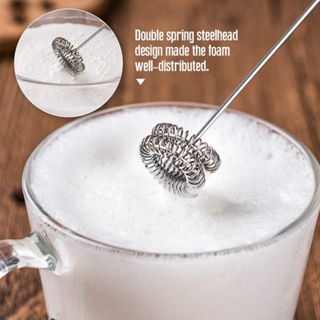 ของใช้ในครัว 😊⭐Milk Frother เครื่องตีฟองนมไร้สาย เครื่องตีฟองนมไฟฟ้า ลวดสเตนแลส2ชั้น JHHW