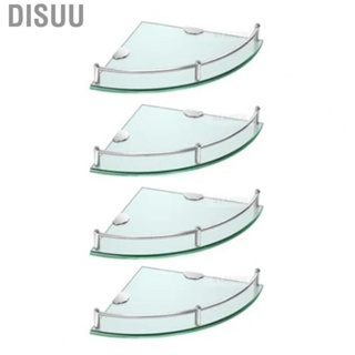 Disuu Corner Shower Storage Organizer  4pcs Elegant Wall Mounted Glass Corner Shelf Durable  for Hotel