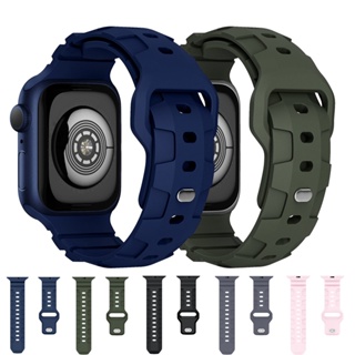 สายนาฬิกาข้อมือ ยางซิลิโคนนิ่ม สําหรับ Smart Watch band series 3 5 6 se 7 8 Ultra iWatch 49 มม. 45 มม. 41 มม. 40 มม. 44 มม. 38 มม. 42 มม.