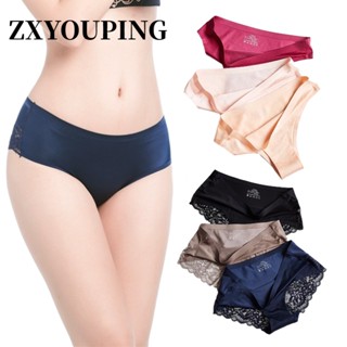 Zxyouping กางเกงชั้นใน ไร้รอยต่อ เอวกลาง พลัสไซซ์ สําหรับผู้หญิง M-2XL