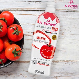 A Bonne Miracle Spa Milk Tomato Extract Mixed UV Whitening Lotion 500 ml โลชั่นมะเขือเทศ