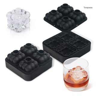 【CH*】 4 Grid Ice Cube Mold Square Tray Food Grade Silicone Soft Bottom DIY Ice Block Maker Box Model Reusable Tool Summe