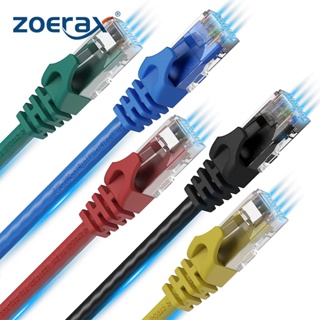 Zoerax สายเคเบิลเครือข่ายอีเธอร์เน็ต Cat6 24AWG Gigabit ความเร็วสูง 1000Mbps RJ45 UTP สําหรับ PC PS5 PS4 PS3 Xbox