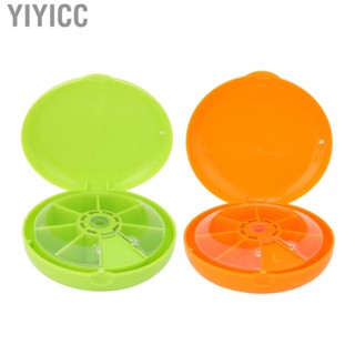 Yiyicc 7 Compartments Pills Organizer  Plastic Rotating 7 Grids Pills Box  for Travel for Home