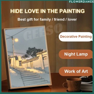 แสงจิตรกรรมตกแต่งจิตรกรรมซันไชน์ห้องนั่งเล่นห้องนอนตกแต่งผนังจิตรกรรมแสงเงาโคมไฟไฟกลางคืนโคมไฟของขวัญ Decorat ของขวัญวันเกิดดอกไม้