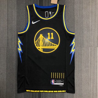 เสื้อกีฬาบาสเก็ตบอล ลายทีม NBA Golden State Warriors Klay Thompson 2022 สีดํา สําหรับผู้ชาย 790607