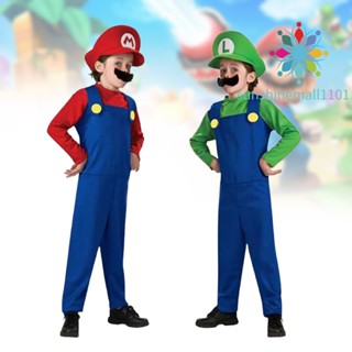 Super Mario Bros. ชุดคอสเพลย์ One-Piece Role Play Wearing Setfor Halloween สําหรับเด็ก ชุดเครื่องแต่งกาย ฟิกเกอร์ One-Piece Role Play สําหรับเด็ก