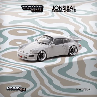 โมเดลรถยนต์ Tarmac Works 1:64 911 RWB 964 Jon Sibal สีเทา ของเล่นสําหรับเด็ก