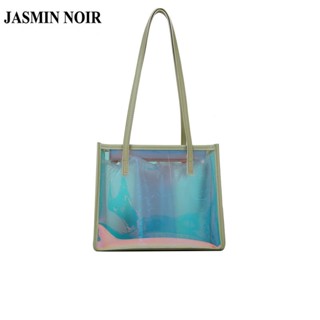 Jasmin NOIR กระเป๋าสะพายไหล่ กระเป๋าถือ หนัง PU และเจลลี่ ทรงสี่เหลี่ยม แฟชั่นสําหรับสตรี