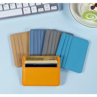 (HB-707) กระเป๋าใส่บัตร มี 4ช่อง แบบบาง Multi-card หลากสี