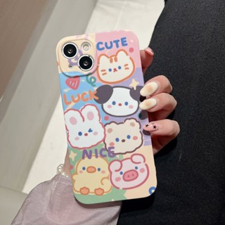 เคสโทรศัพท์มือถือแบบแข็ง ลายสัตว์น่ารัก พร้อมขาตั้ง สําหรับ IPhone 11 12 12Pro 12ProMax 13 13Pro 13ProMax 14 14Pro 14Plus 14ProMax