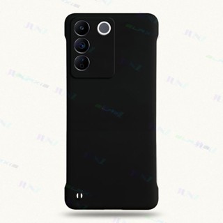 เคสโทรศัพท์มือถือ PC แบบแข็ง บางพิเศษ สีดํา หรูหรา สําหรับ Vivo X90 X80 X70 V27e V23 V23e V25 Pro IQOO 11 5G J005-1