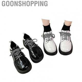 Goonshopping Platform Shoes  PU Leather Shoes Japanese Style with 4cm Heel for Daily Wear for Girls