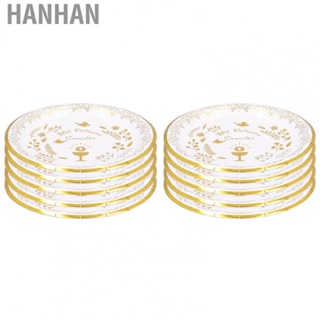 Hanhan 10pcs Paper  Round Microwave Safe Disposable  Trays For Party Picnic TS