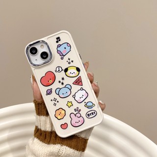 เคสโทรศัพท์มือถือ ชุบไฟฟ้า กันตก ลายการ์ตูน BT 21 สําหรับ iPhone 14 ProMax 14 Pro 13 ProMax 12 Pro Max 11