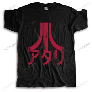 แผ่นดิน  New Arrived Mens summer t shirt short sleeve O-neck hot sale Japanese Atari II Games Logo cotton High Quality t