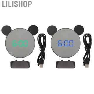 Lilishop Digital Alarm Clock  Time Display Mirror Alarm Clock for Home for Desks for Bedrooms