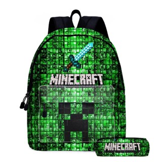 Minecraft กระเป๋าเป้สะพายหลัง กระเป๋านักเรียน สําหรับนักเรียน เด็กผู้ชาย ผู้หญิง