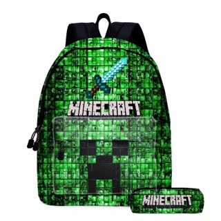 Minecraft กระเป๋าเป้สะพายหลัง กระเป๋านักเรียน สําหรับนักเรียน เด็กผู้ชาย ผู้หญิง