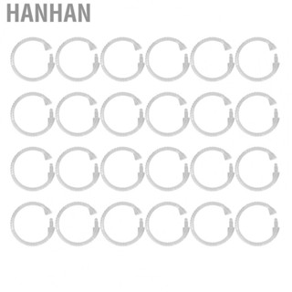 Hanhan 24Pcs Curtain Rings O Shape Shower Curtain Hooks For Bathroom Shower Rod