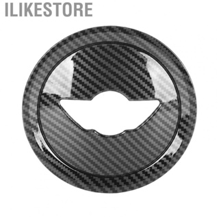 Ilikestore Wheel Logo Emblem Trim  Easy Installation Carbon Fiber Style Smooth Surface Scratch Proof Steering Wheel Center Cover Trim  for Car