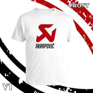 เสื้อยืด คอกลม แขนสั้น  AKRAPOVIC LOGO   สกรีน Flex pu  ขอบสวย คมชัด ผ้า cotton 100%