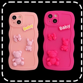 Amk เคสโทรศัพท์มือถือแบบใส ลายหมีโหด 3D สีชมพู แดง สําหรับ Infinix Note 30 10 pro Smart 7 6 5 plus hot 30 30i 20s 20i 20 12i 12 11s nfc 10s 10t 10i 10 play 5g CRSDBL